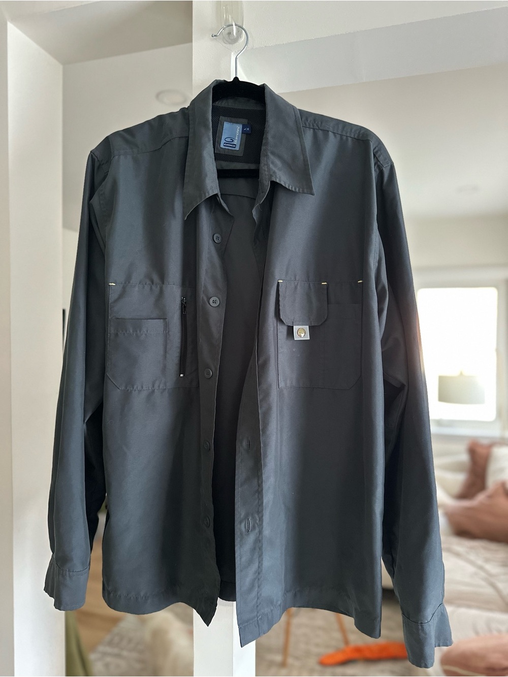 Bluenotes Men's Navy Y2K Button-Down Shirt Jacket